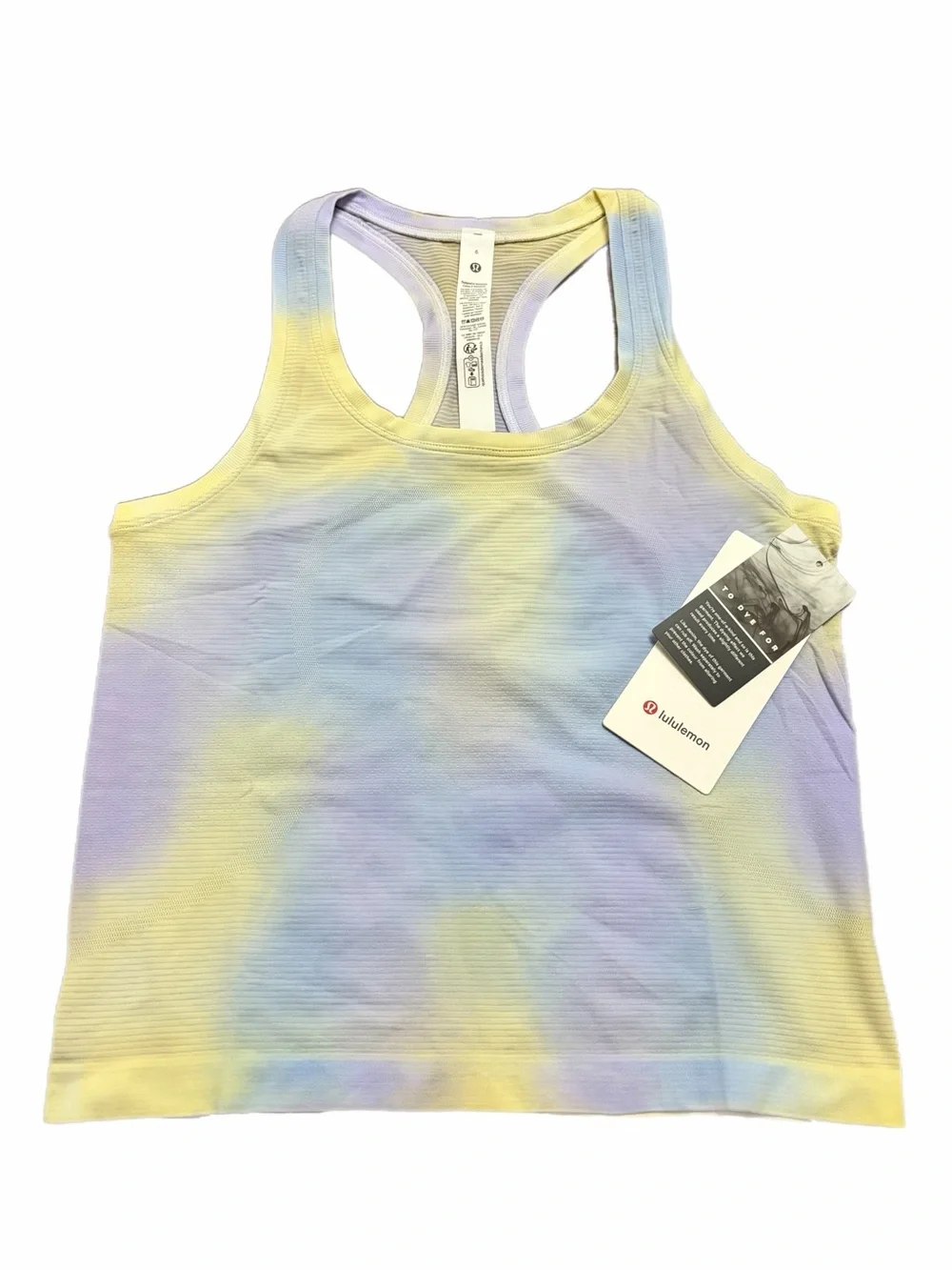 NWT Lululemon Swiftly Tech Racerback Tank 2.0 Waist Psychedelic Wash Lavender 6